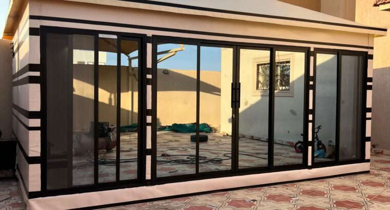 اعمال المظلات والسواتر اعمال بناء ملاحق مظلات
