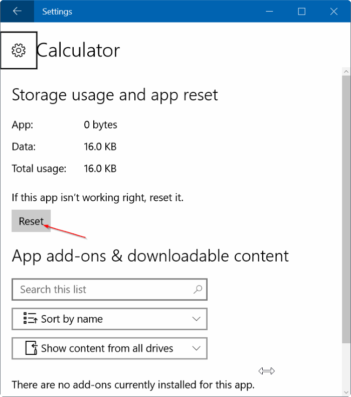 حل مشكلة Calculator not working on Windows 10